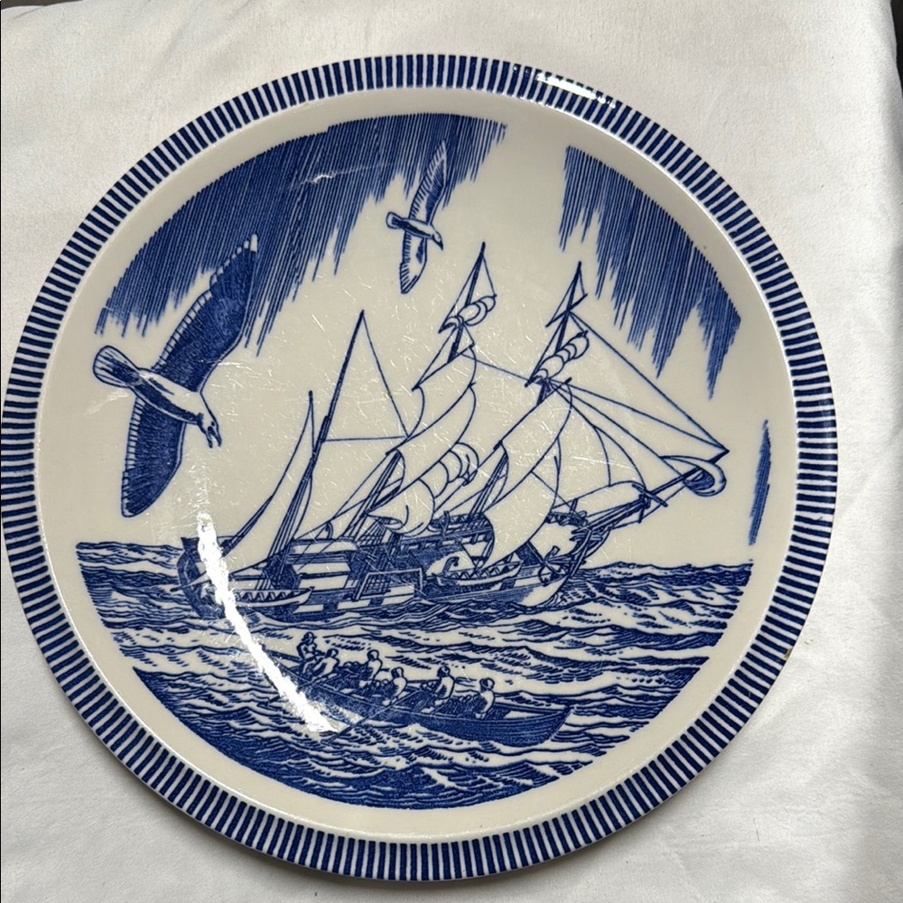 Nautical Blue and White Dinner Plate
